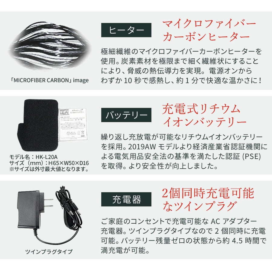 めちゃヒート MHG-07 防寒防水ヒーター グローブ【バッテリー+充電器付】