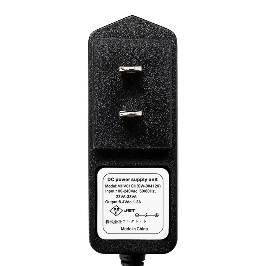 ジャケット・パンツ・ブランケット用 ACアダプター充電器 1口/シングルプラグタイプ めちゃヒート MHV01CH 電熱製品 Li-on リチウムイオンバッテリー HK-L20A HK-L52A HK-L67A 専用 充電用 交換用 充電器