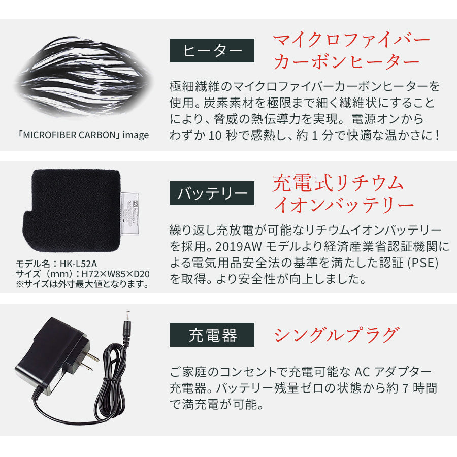 めちゃヒート MHV-02 ヒーターベスト【バッテリー+充電器付】