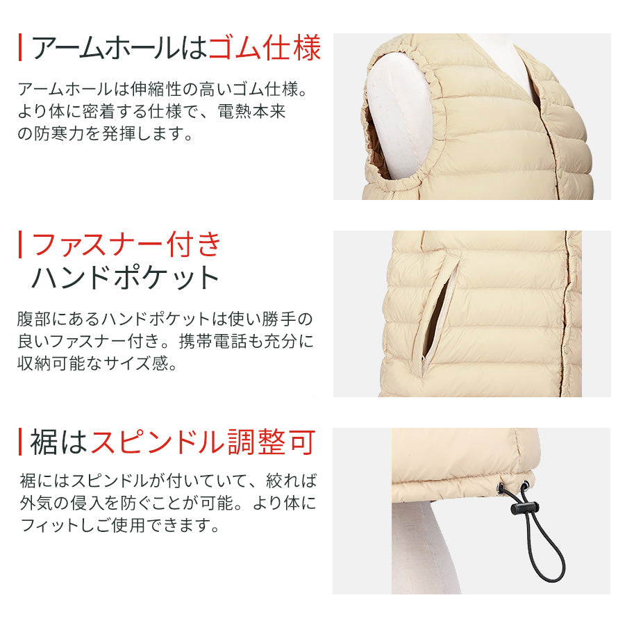 めちゃヒート MHV-03 電熱ヒーター インナーベスト 【バッテリー+充電器付】