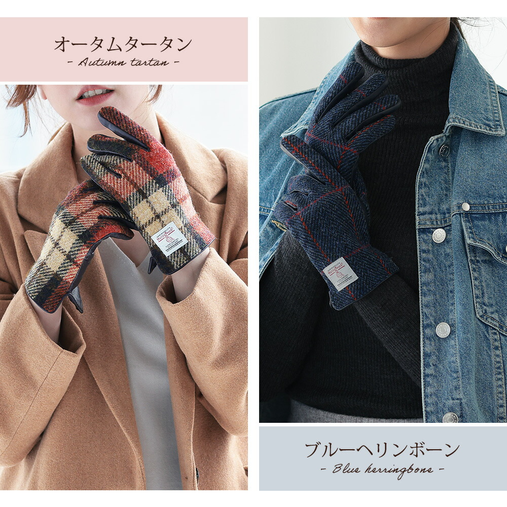 Attivo (アッティーヴォ) ×Harris Tweed(ハリスツイード) 革手袋 レディース [全26色] [ATHT02]