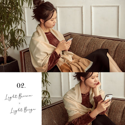 Attivo® (アッティーヴォ) カシミヤ 大判マフラー ストール レディース  [全5柄] [alc0918025g]