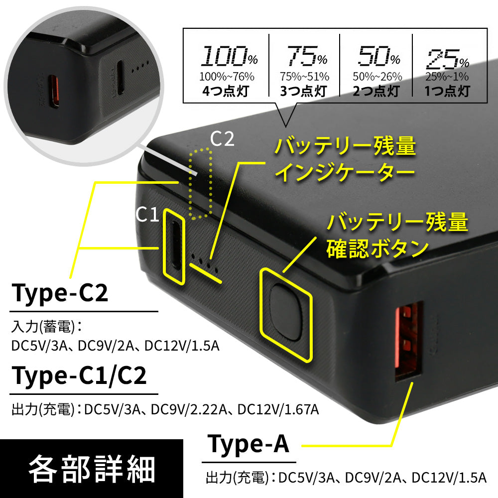 Allegretto（アレグレット）ALMBNP18BK モバイルバッテリー PD20W 急速