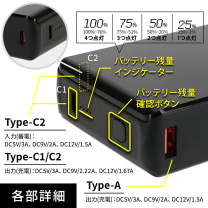Allegretto（アレグレット）ALMBNP18BK モバイルバッテリー PD20W 急速充電 大容量 薄型 PSE認証 [5V/20000mAh/ブラック][JAN 4571562663300]