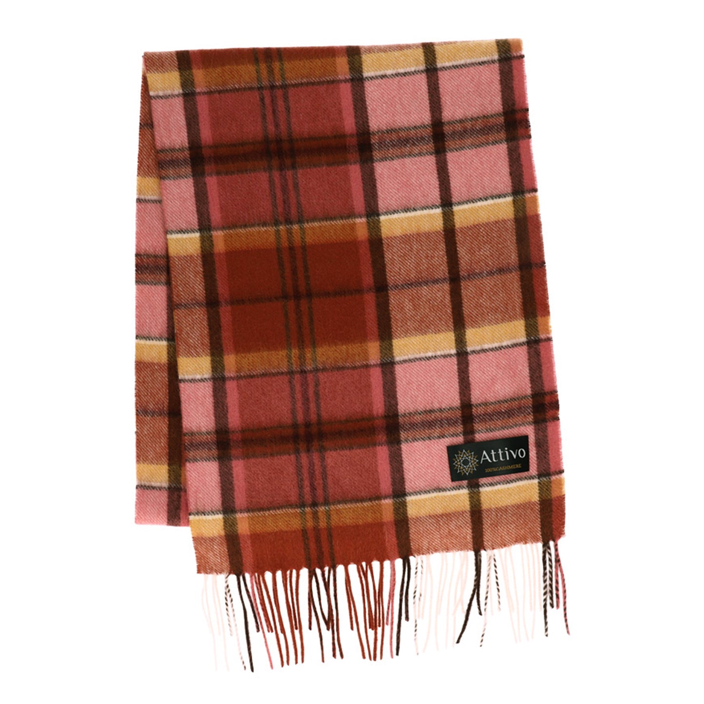 [26新春SALE|2,000円OFF5,800円] Attivo® (アッティーヴォ) カシミヤ マフラー チェック柄 レディース [全28色] [ATCM02]