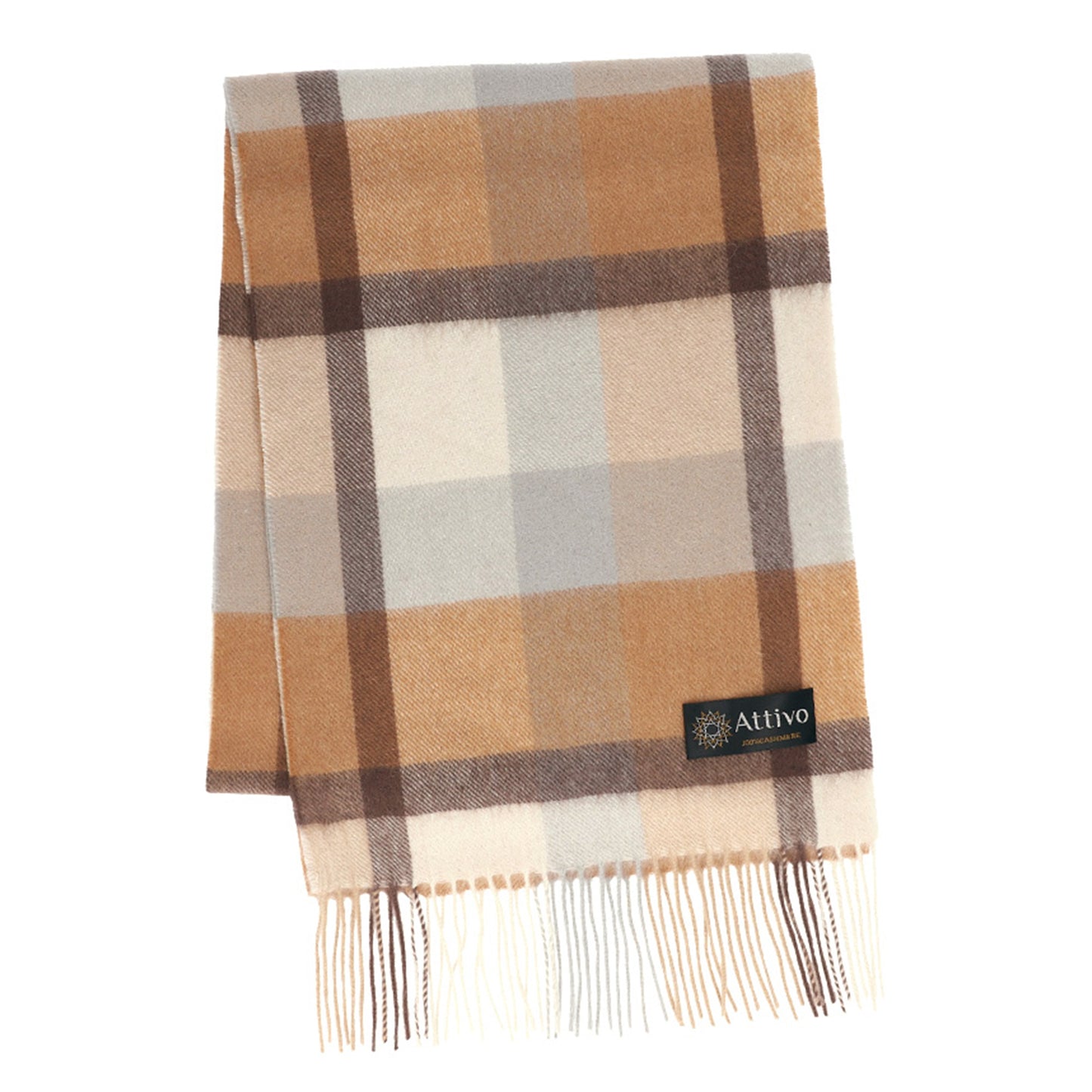 [26新春SALE|2,000円OFF5,800円] Attivo® (アッティーヴォ) カシミヤ マフラー チェック柄 レディース [全28色] [ATCM02]