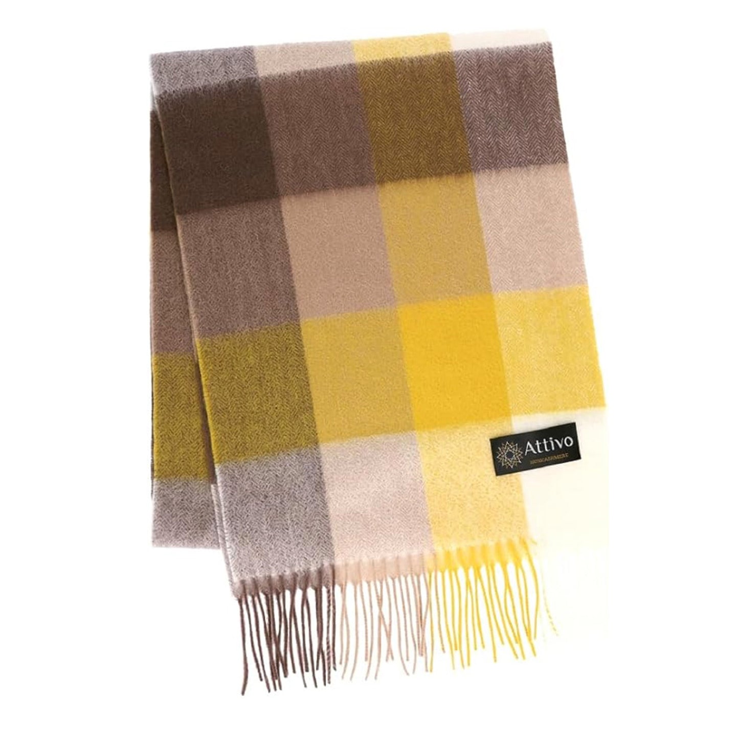 [26新春SALE|2,000円OFF5,800円] Attivo® (アッティーヴォ) カシミヤ マフラー チェック柄 レディース [全28色] [ATCM02]