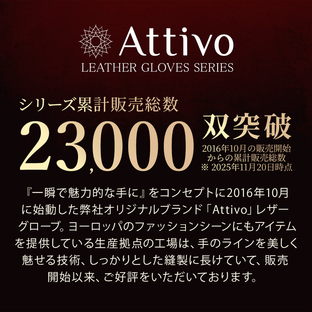 Attivo® (アッティーヴォ) ドライビンググローブ 革手袋 メンズ [全3色] [ATDC021]