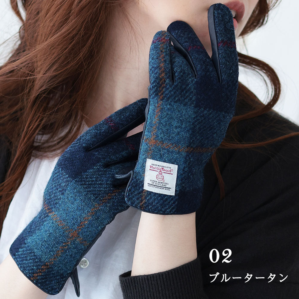 te+ tartan check WOMEN navy レザー 手袋 - csihealth.net