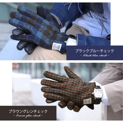 Attivo® (アッティーヴォ) ×Harris Tweed(ハリスツイード) 革手袋 メンズ [全12色] [ATHT02]