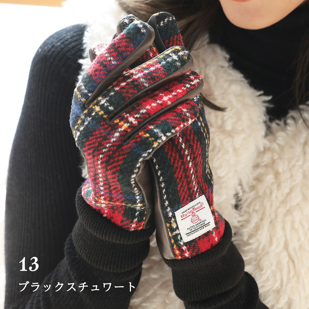 Attivo (アッティーヴォ) ×Harris Tweed(ハリスツイード) 革手袋 レディース [全21色] [ATHT04]