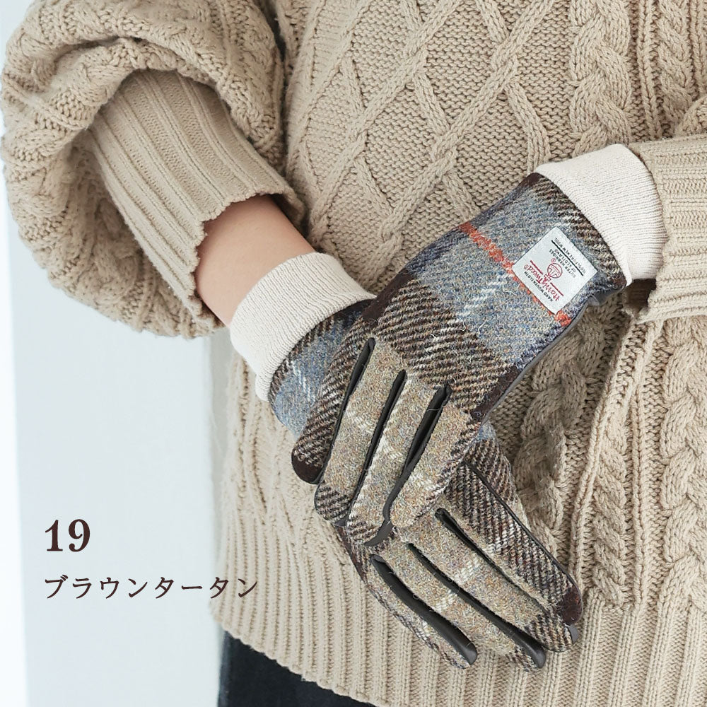 Attivo (アッティーヴォ) ×Harris Tweed(ハリスツイード) 革手袋 レディース [全21色] [ATHT04]