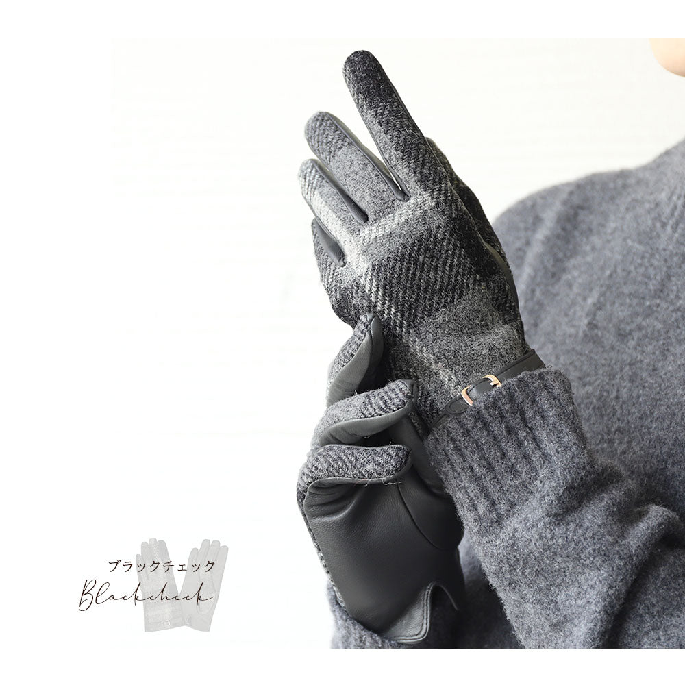 Attivo (アッティーヴォ) ×Harris Tweed(ハリスツイード) 革手袋 レディース [全19色] [ATHT05]