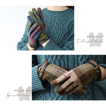 Attivo® (アッティーヴォ) ×Harris Tweed(ハリスツイード) 革手袋 レディース [全19色] [ATHT05]