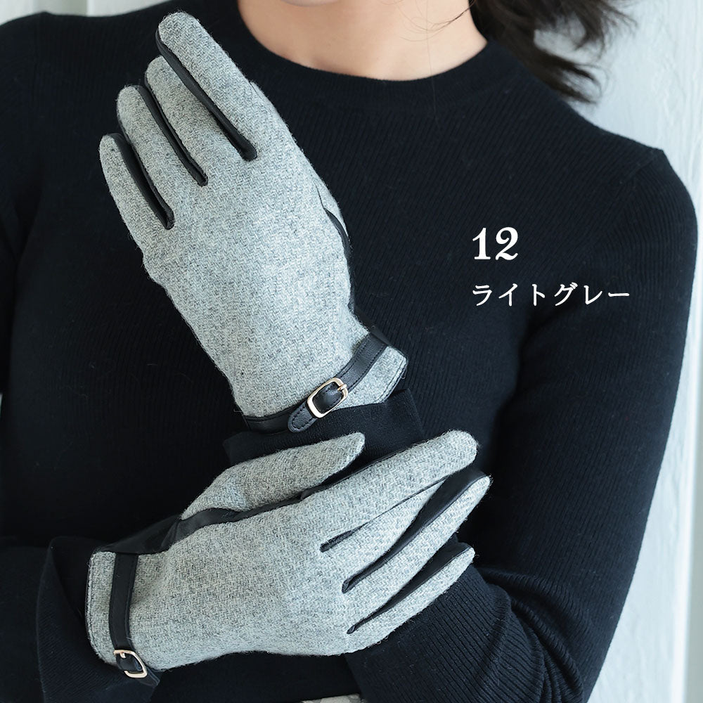 Attivo (アッティーヴォ) ×Harris Tweed(ハリスツイード) 革手袋 レディース [全15色] [ATHT05]