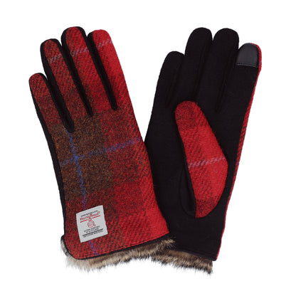 Attivo® (アッティーヴォ) ×Harris Tweed(ハリスツイード)ラビットファー手袋 レディース [全14色] [ATHT06]