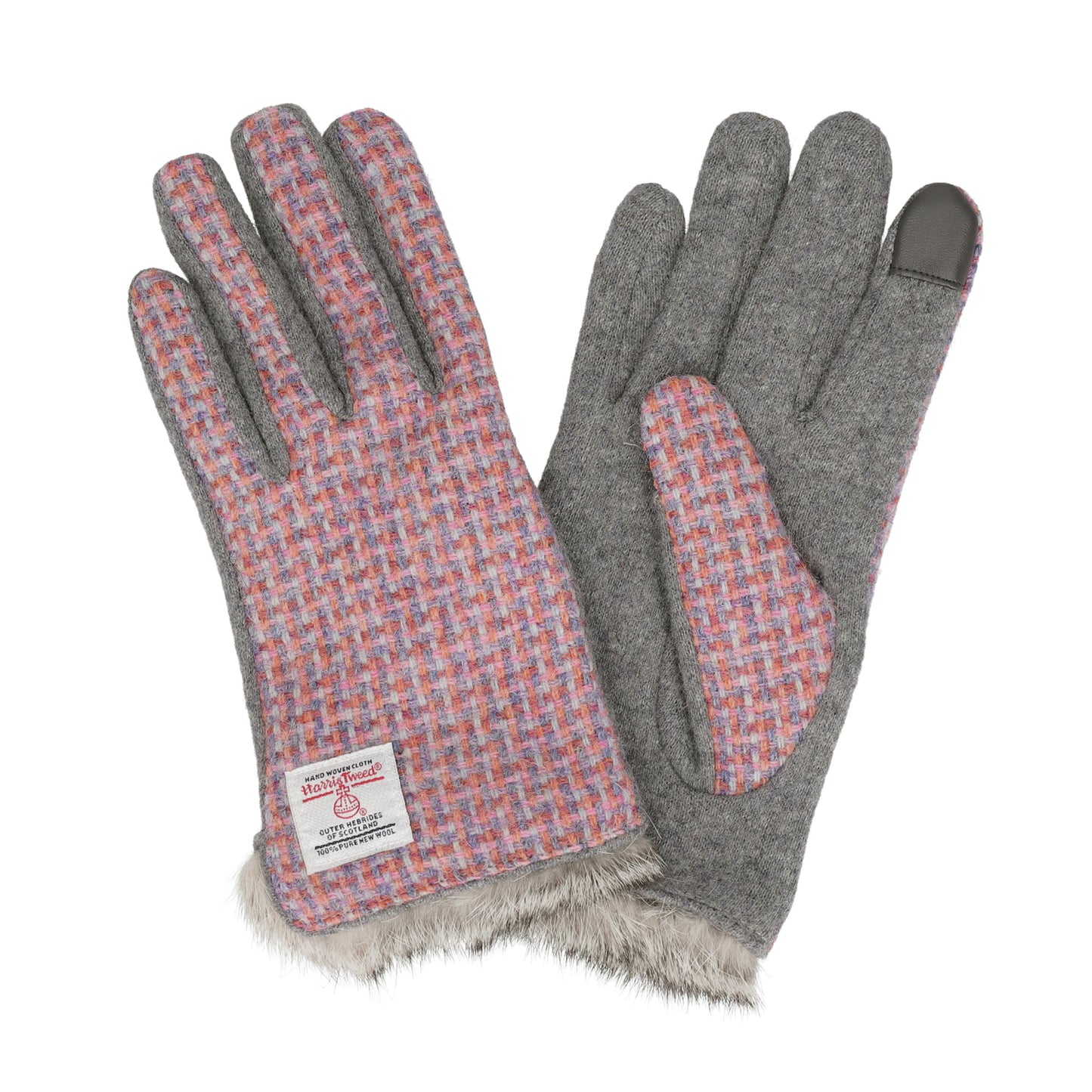 Attivo (アッティーヴォ) ×Harris Tweed(ハリスツイード)ラビットファー手袋 レディース [全14色] [ATHT06]