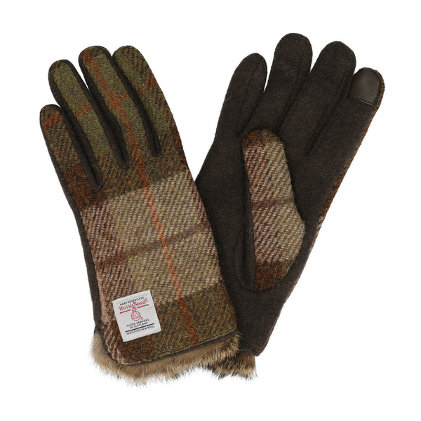 Attivo® (アッティーヴォ) ×Harris Tweed(ハリスツイード)ラビットファー手袋 レディース [全14色] [ATHT06]