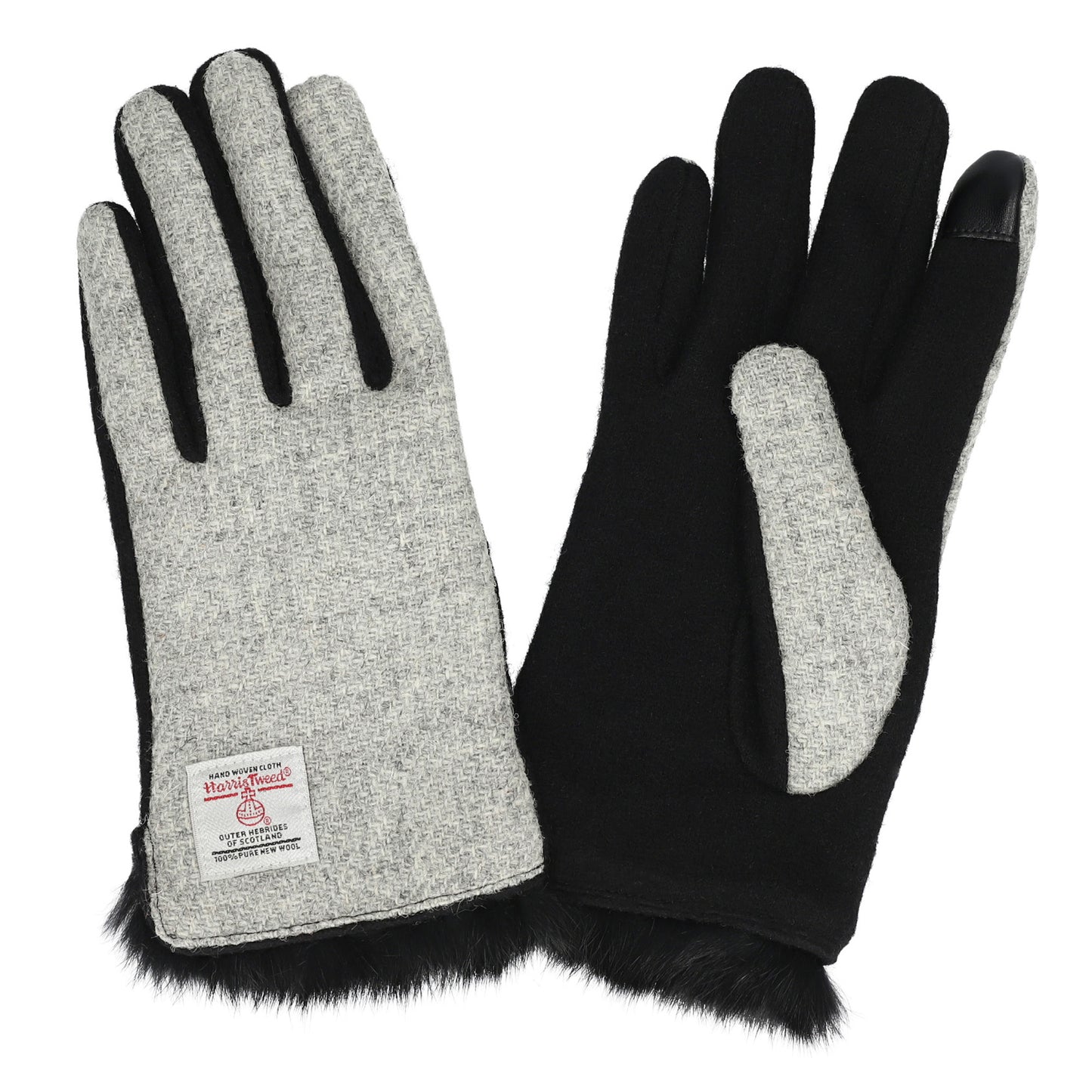 Attivo (アッティーヴォ) ×Harris Tweed(ハリスツイード)ラビットファー手袋 レディース [全14色] [ATHT06]