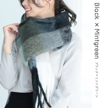 ボリューム マフラー レディース チェック柄 [全7色] [AW23S8815]