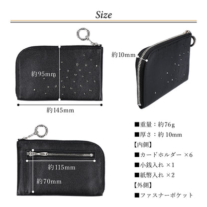 Attivo® (アッティーヴォ)×Bejoueld/ビージュエルド  スワロフスキー付本革二つ折り財布 日本製[全6色] [GS563]