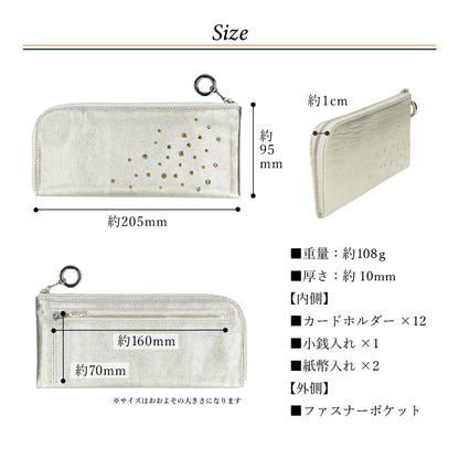 Attivo® (アッティーヴォ)×Bejoueld/ビージュエルド  スワロフスキー付本革長財布 日本製[全10色] [GS574]