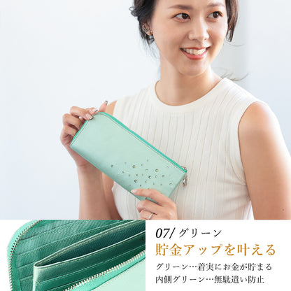 Attivo® (アッティーヴォ)×Bejoueld/ビージュエルド  スワロフスキー付本革長財布 日本製[全10色] [GS574]