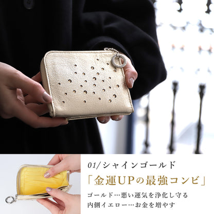 Attivo® (アッティーヴォ)×Bejoueld/ビージュエルド  スワロフスキー付 山羊革二つ折り財布 日本製[全4色] [GS585]