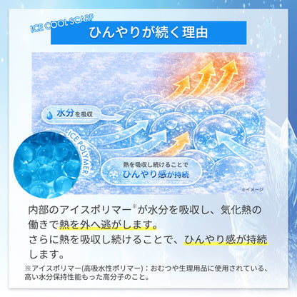 めちゃクール® アイスクールスカーフ 水で濡らし長時間使えるネッククーラー [全8色] [MCCS]