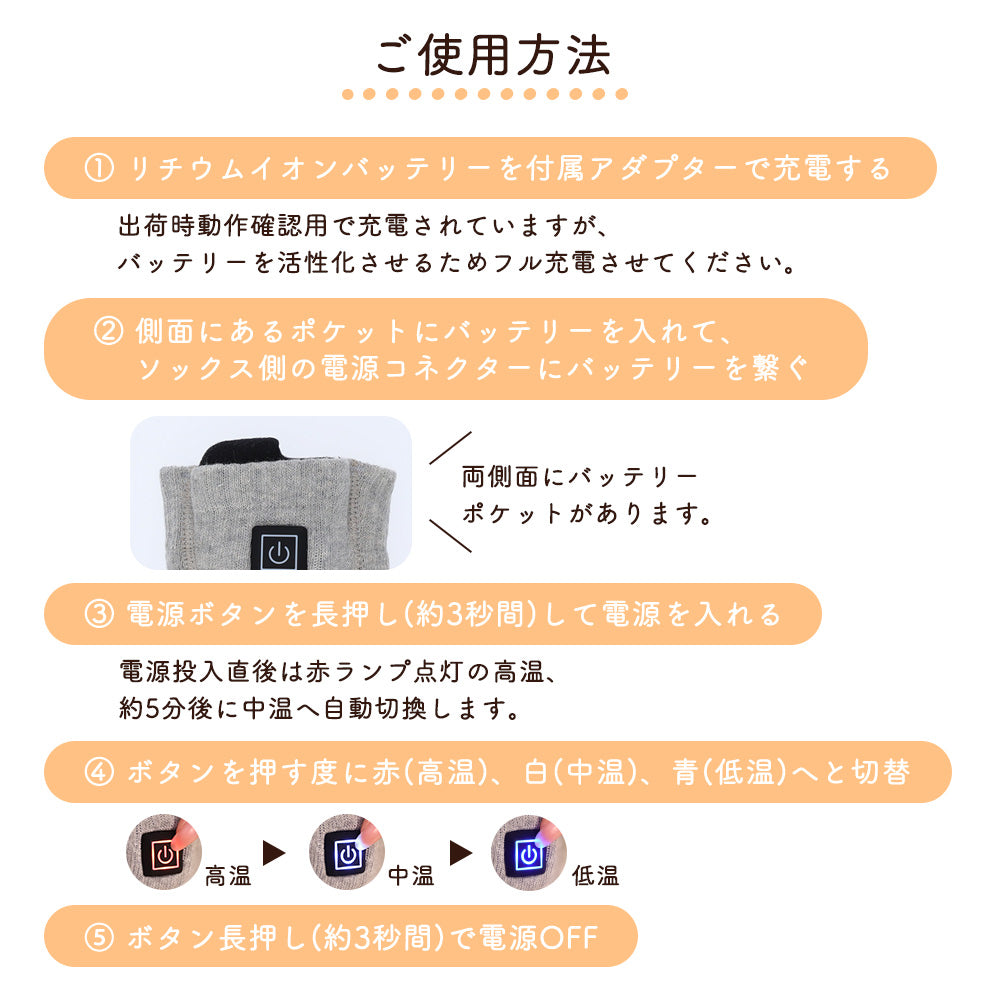 めちゃヒート® MHSKF01 電熱ヒーターソックス