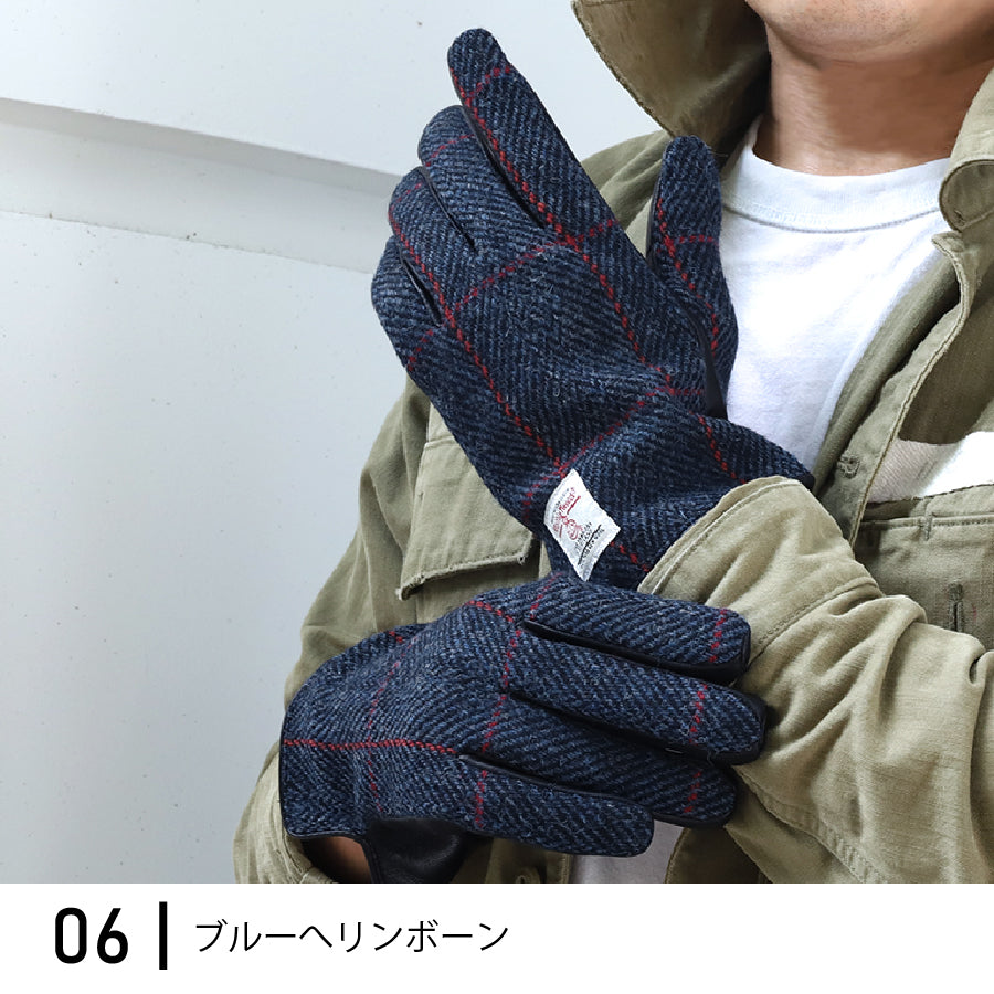 Attivo (アッティーヴォ) ×Harris Tweed(ハリスツイード) 革手袋 メンズ [全11色] [ATHT02]