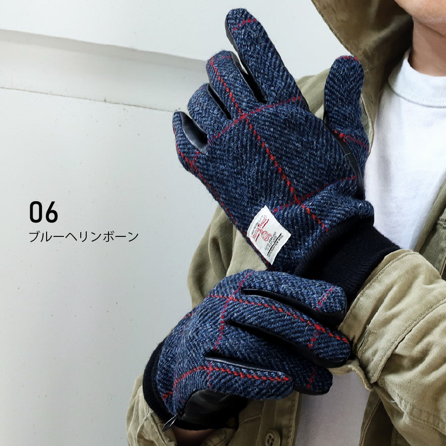 Attivo (アッティーヴォ) ×Harris Tweed(ハリスツイード) 革手袋 メンズ [全11色] [ATHT03]