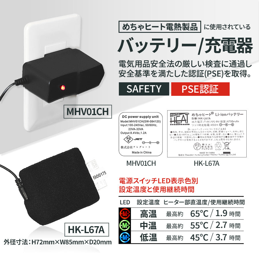 めちゃヒート MHJ-05 電熱 ウィンドブレーカー【バッテリー+充電器付】